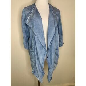 Do +Be Chambray Blue Waterfall Jacket Sz Small